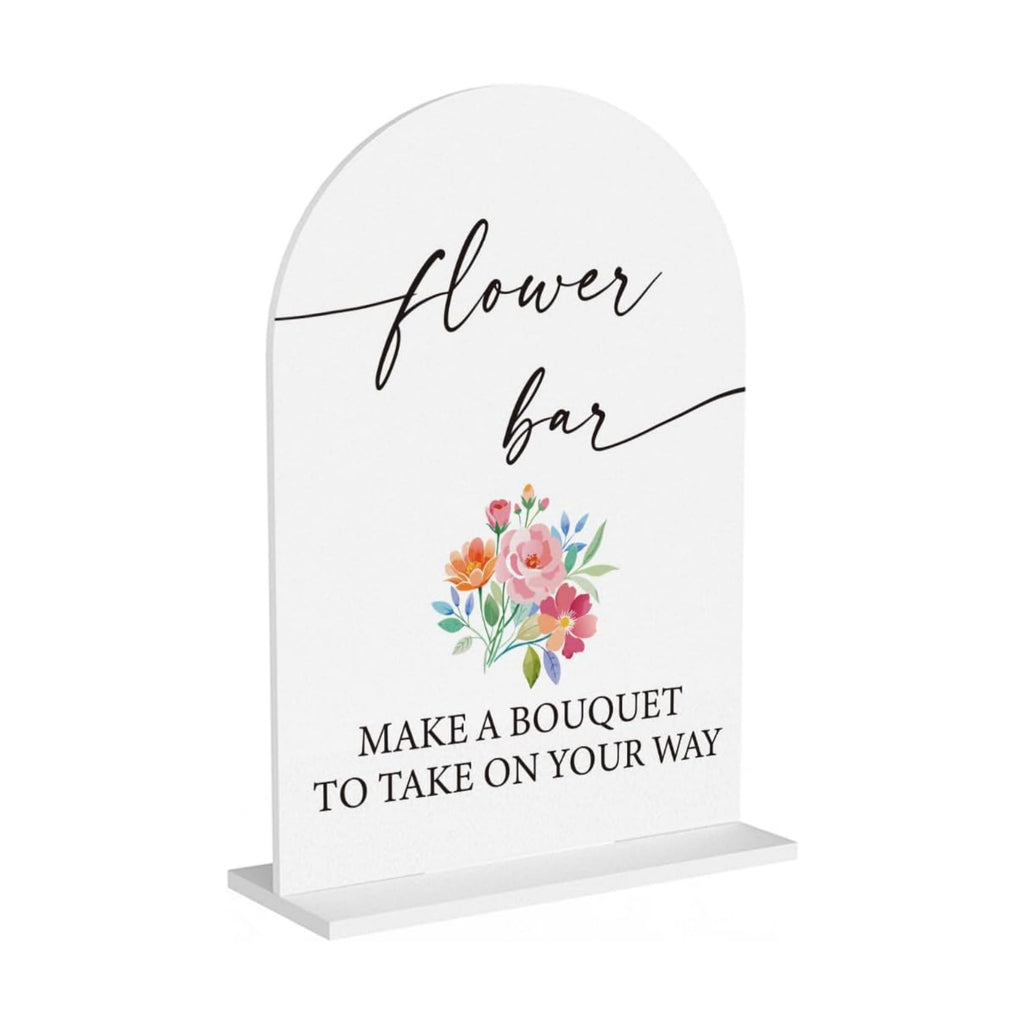 Flower Bar Sign Build Your Own Bouquet Bar Sign for Wedding Engagement Bridal Shower Baby Shower Ceremony Reception Event Party Acrylic Decor 5"x7"