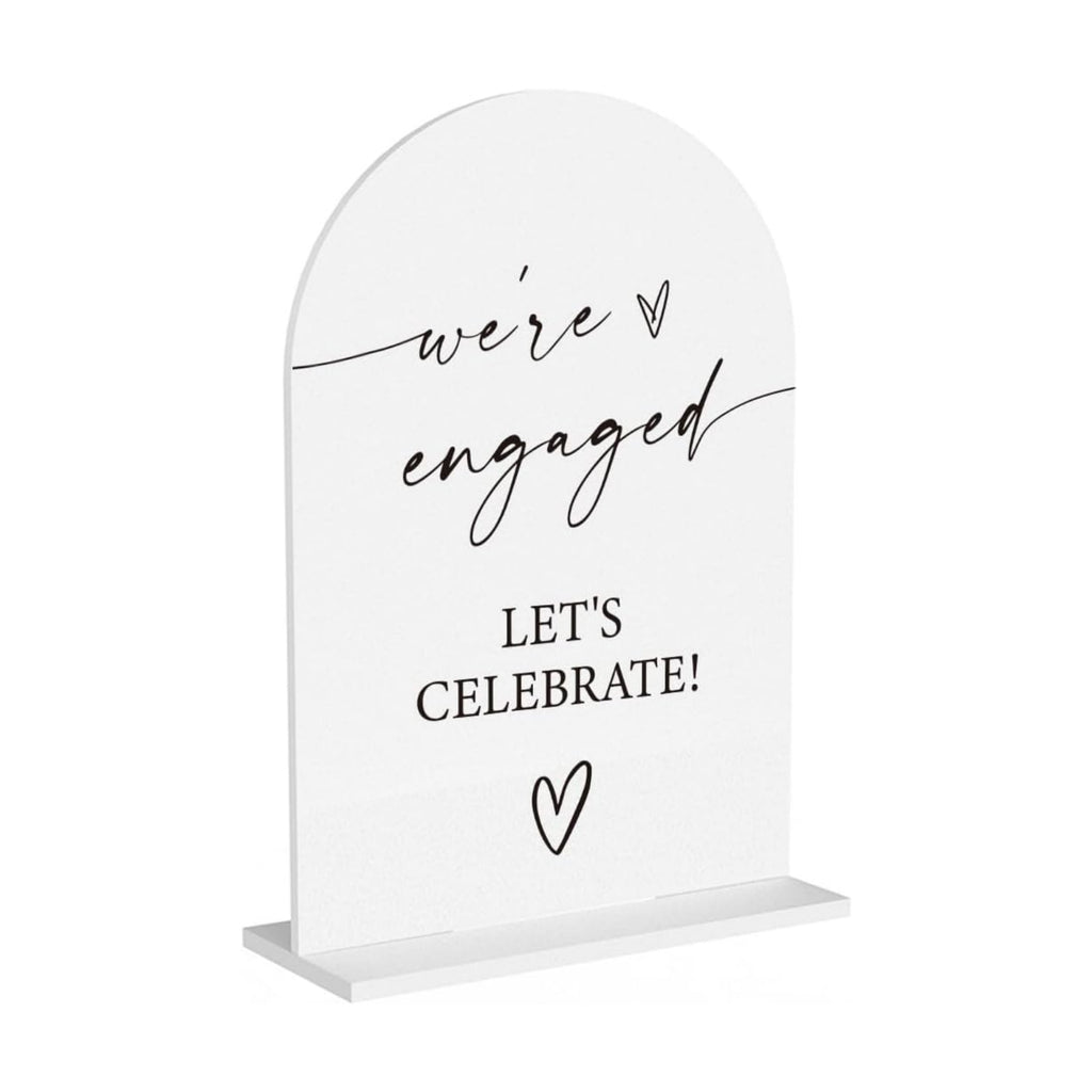 Engaged Sign Engagement Signs We're Engaged for Event Party Ceremony Reception Table Desk Acrylic Decor 5"x7"