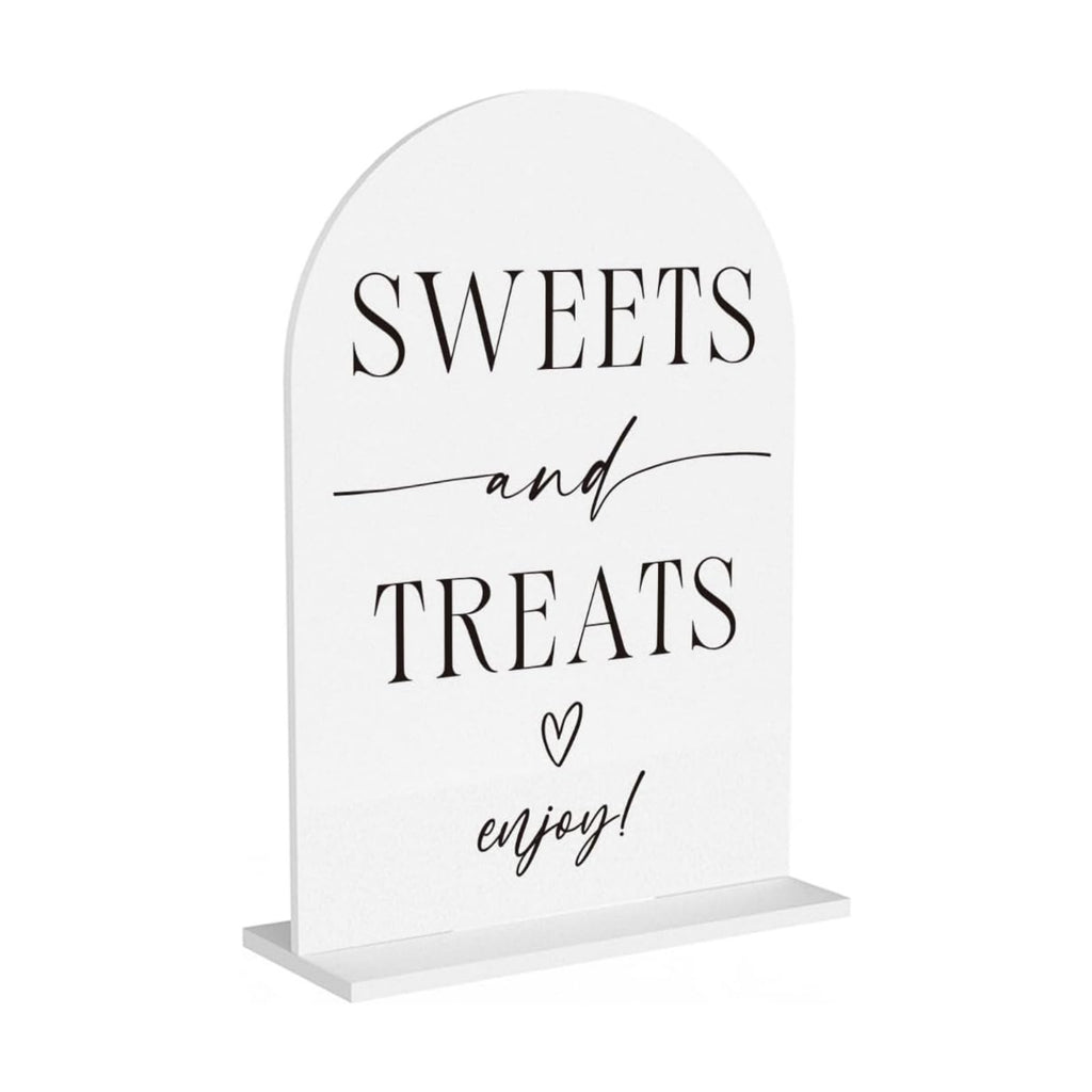 Sweet Treats Sign Candy Bar Snack Bar Dessert Table Sign for Wedding Engagement Bridal Shower Baby Shower Ceremony Reception Event Party Acrylic Decor 5"x7"
