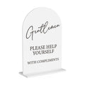 Gentlemen Wedding Bathroom Basket Sign Wedding Engagement Bridal Shower Ceremony Reception Event Party Bathroom Basket Acrylic Decor 5"x7"