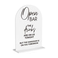 Wedding Bar Sign Open Bar Sign for Wedding Engagement Bridal Shower Ceremony Reception Event Party Table Acrylic Decor 5"x7"