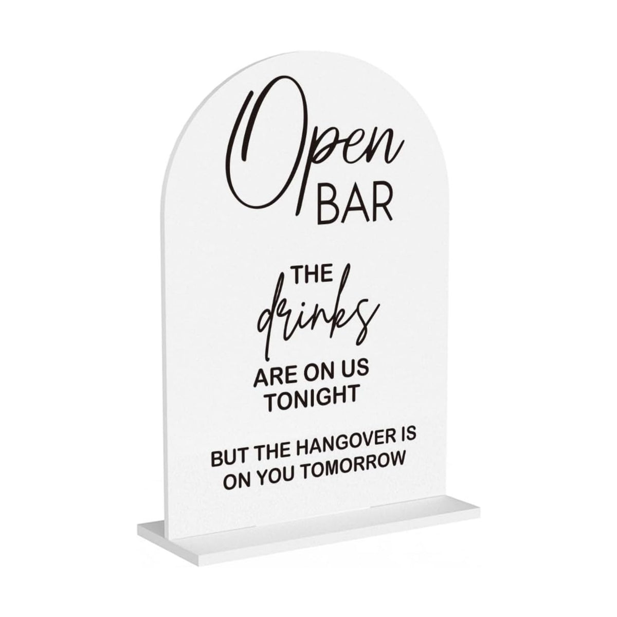Wedding Bar Sign Open Bar Sign for Wedding Engagement Bridal Shower Ceremony Reception Event Party Table Acrylic Decor 5"x7"