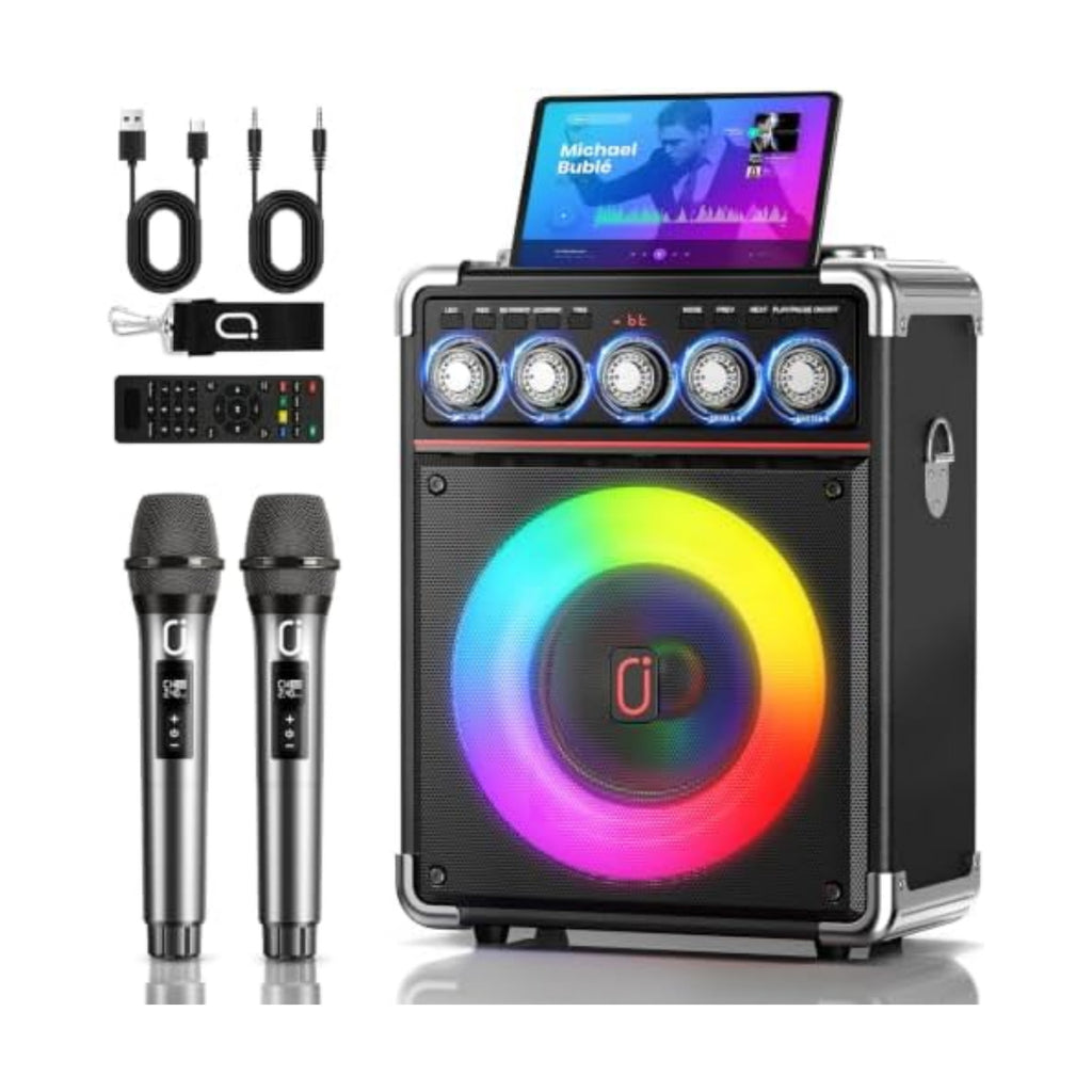 200W Karaoke Machine with Premium Wood Cabinet for Powerful Sound