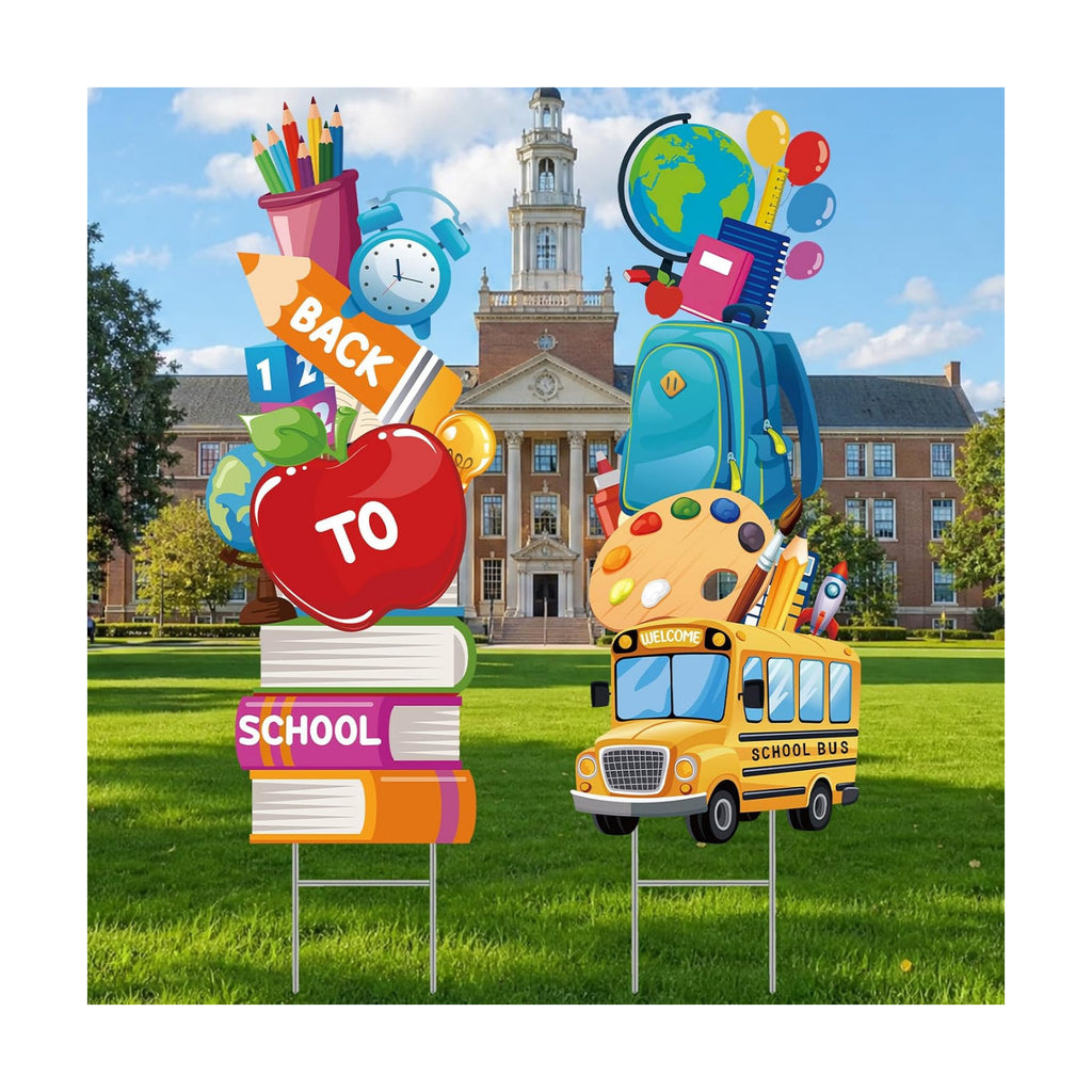 Welcome Back to School Sign - 2 Pcs First Day of School Yard Signs
