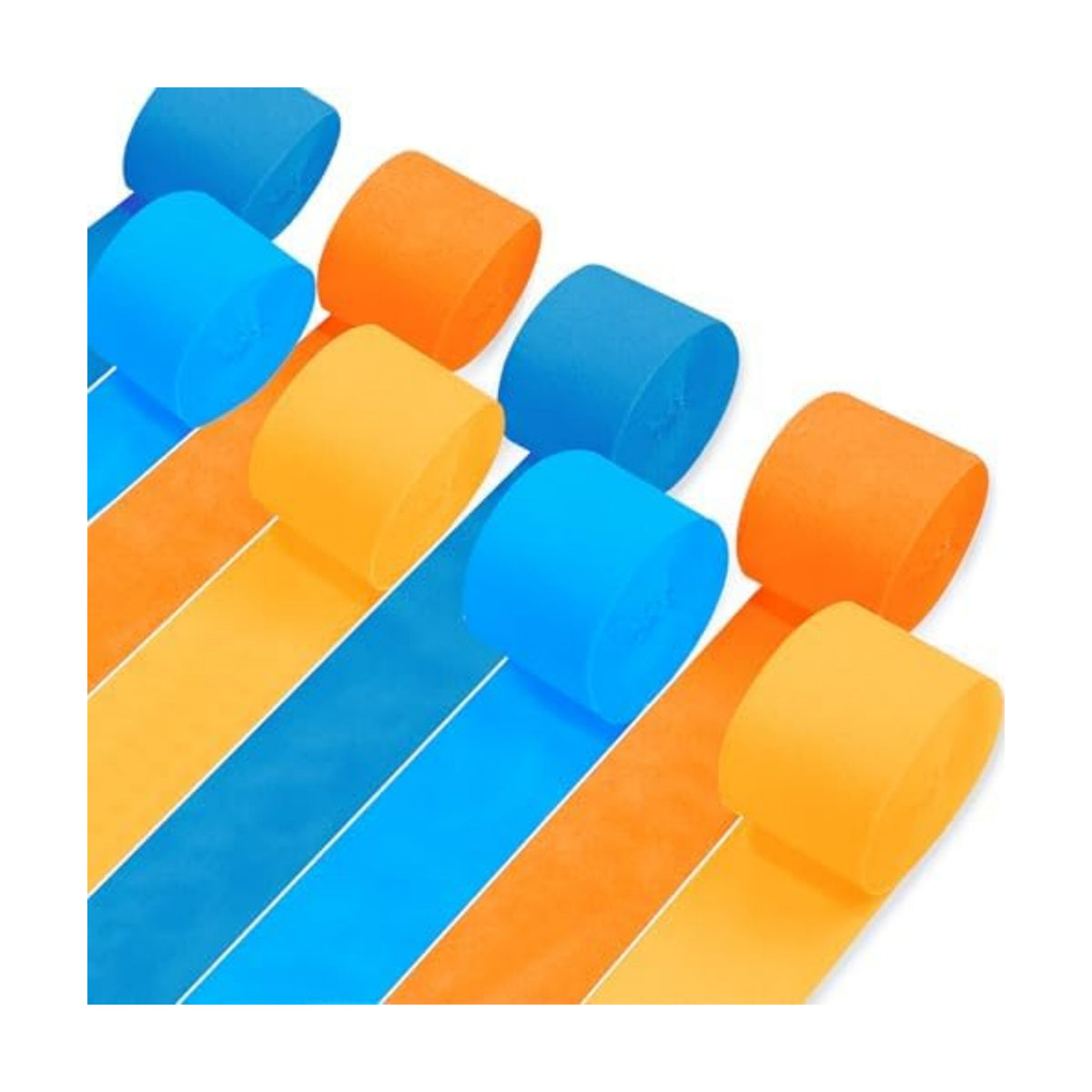8 Rolls Crepe Paper Streamers, Blue and Orange Streamers Party Decorations for Blue Dog Paw Birthday Party Cartoon Bunting Puppy Dog Theme Celebration Decorations