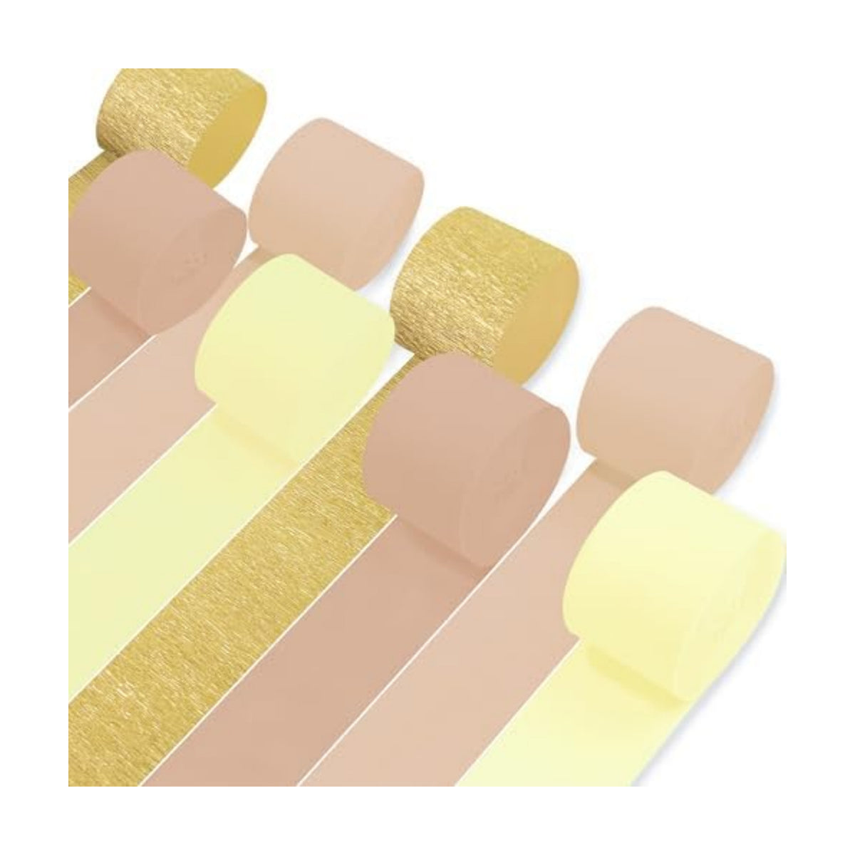 8 Rolls Crepe Paper Streamers, Pink and Gold Streamers Party Decorations for Wedding Girl Birthday Bachelorette Bridal Shower and Locally Grown Baby Shower