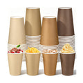 Kochorie 60 Pack 12 Ounce Disposable Gradient Brown Paper Cups, Neutral Party Cups, Drinking Cups for Holiday Party Supplies DIY Crafts, 4 Colors