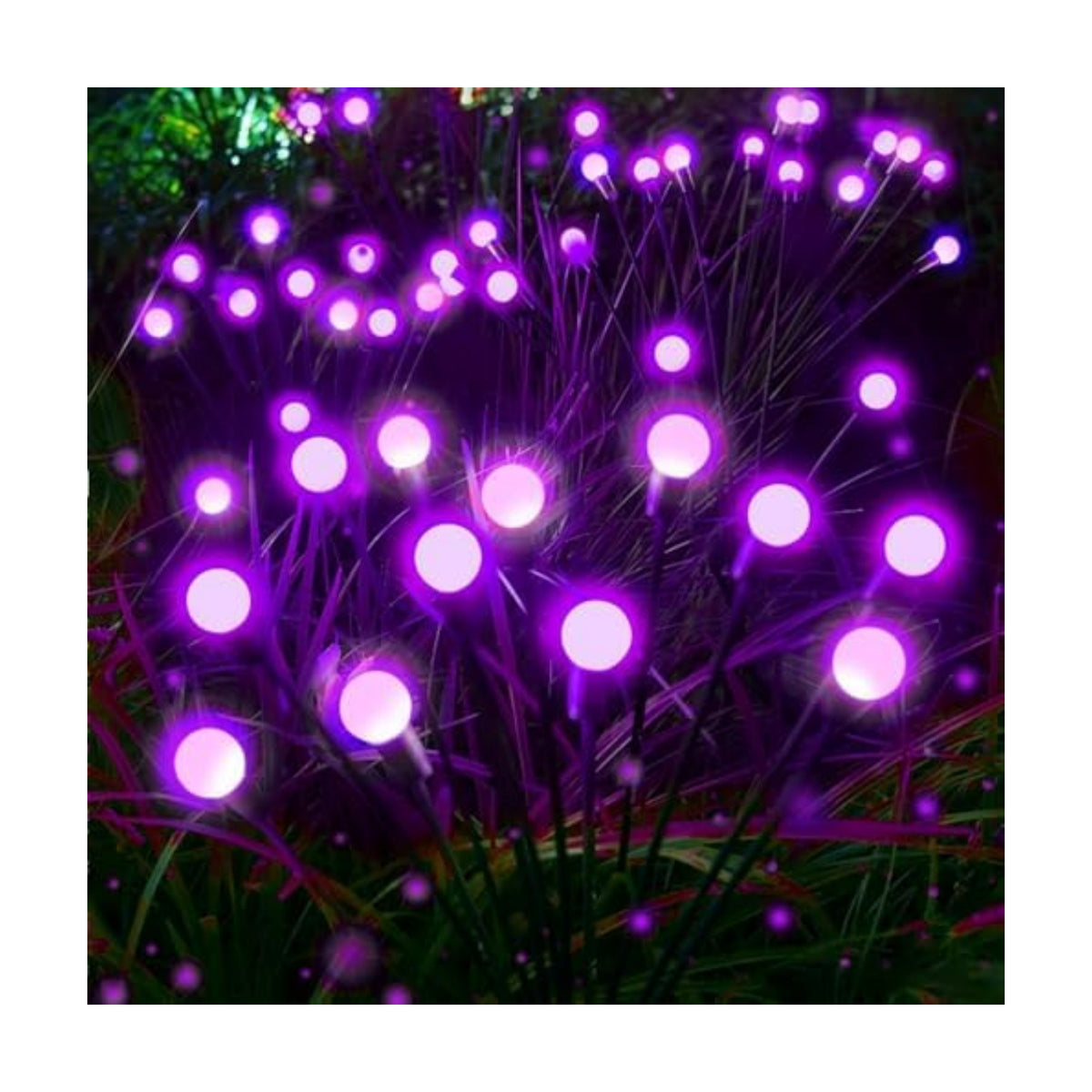 Halloween Decorations Outdoor Solar Firefly Lights 6 Pack 48 LED Purple