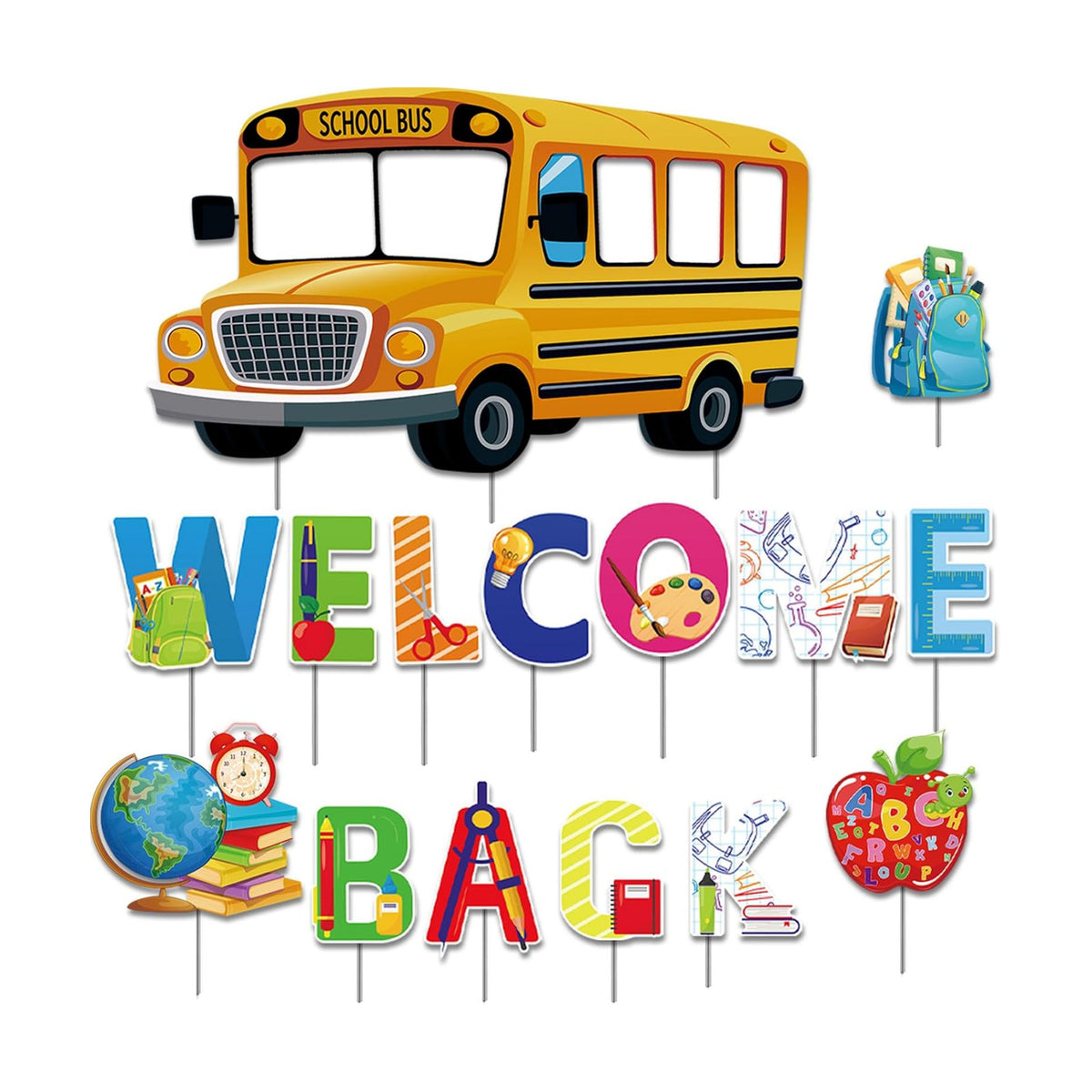 Back to School Yard Signs - 15 Pcs Welcome Back to School Sign