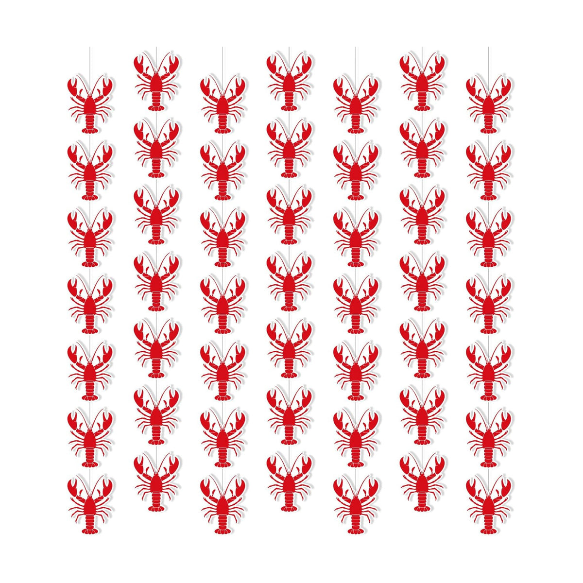 Xinnun 8 Pcs Red Lobster Crawfish Garland Banner Seafood Party Decor