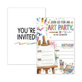 Art Birthday Party Invitation, Painting Artist Double-Sided Fill In Style Invites with Envelopes for Birthday, Art in Party Invitation For Girls, Boys, Teens, Bday Party Favor & Decoration