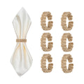 Meplait Napkin Rings Set of 6, Boho Napkins Holders Ring for Table, Brown