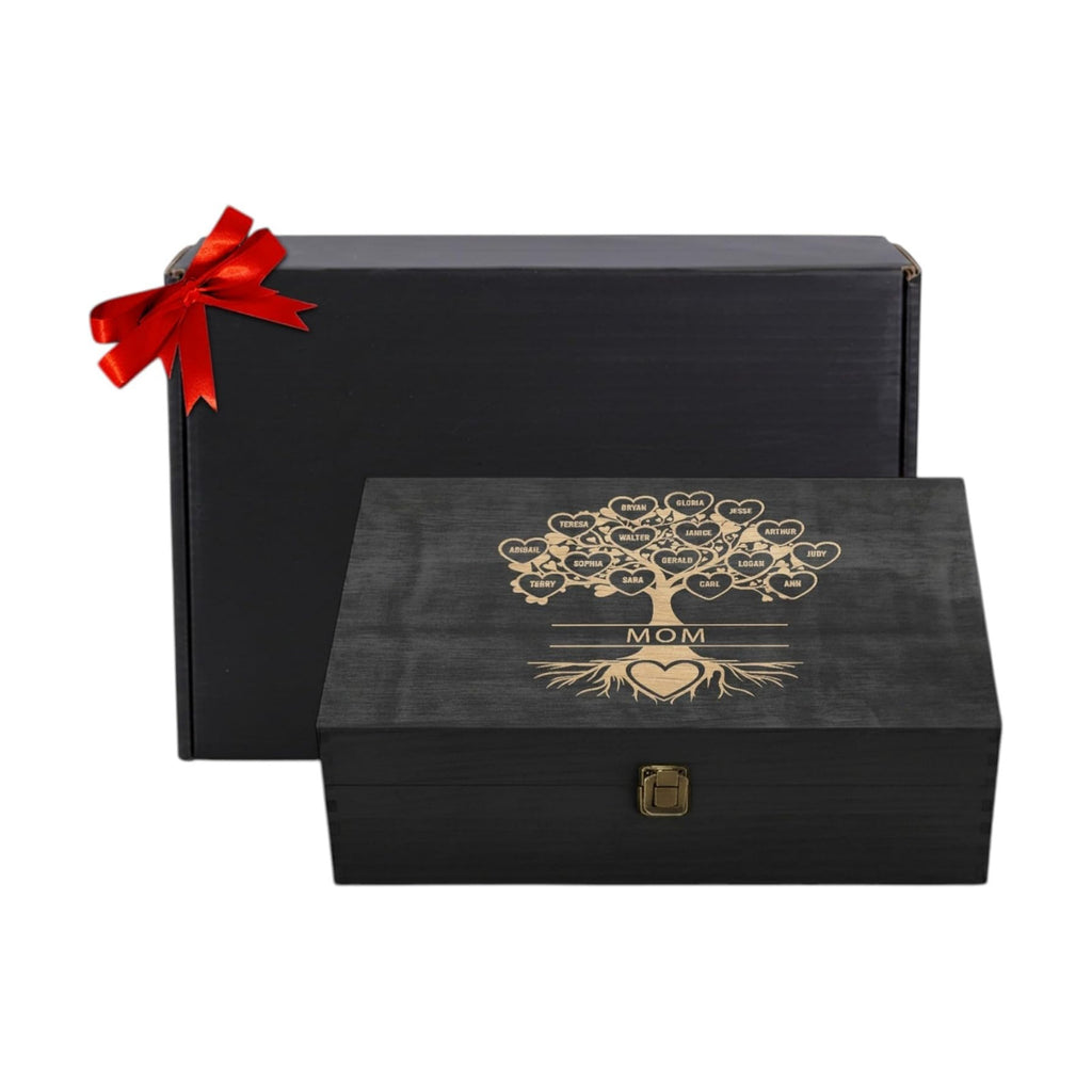 Gift for Mom or Grandma, Personalized Family Tree Memory Box - Mother's Day