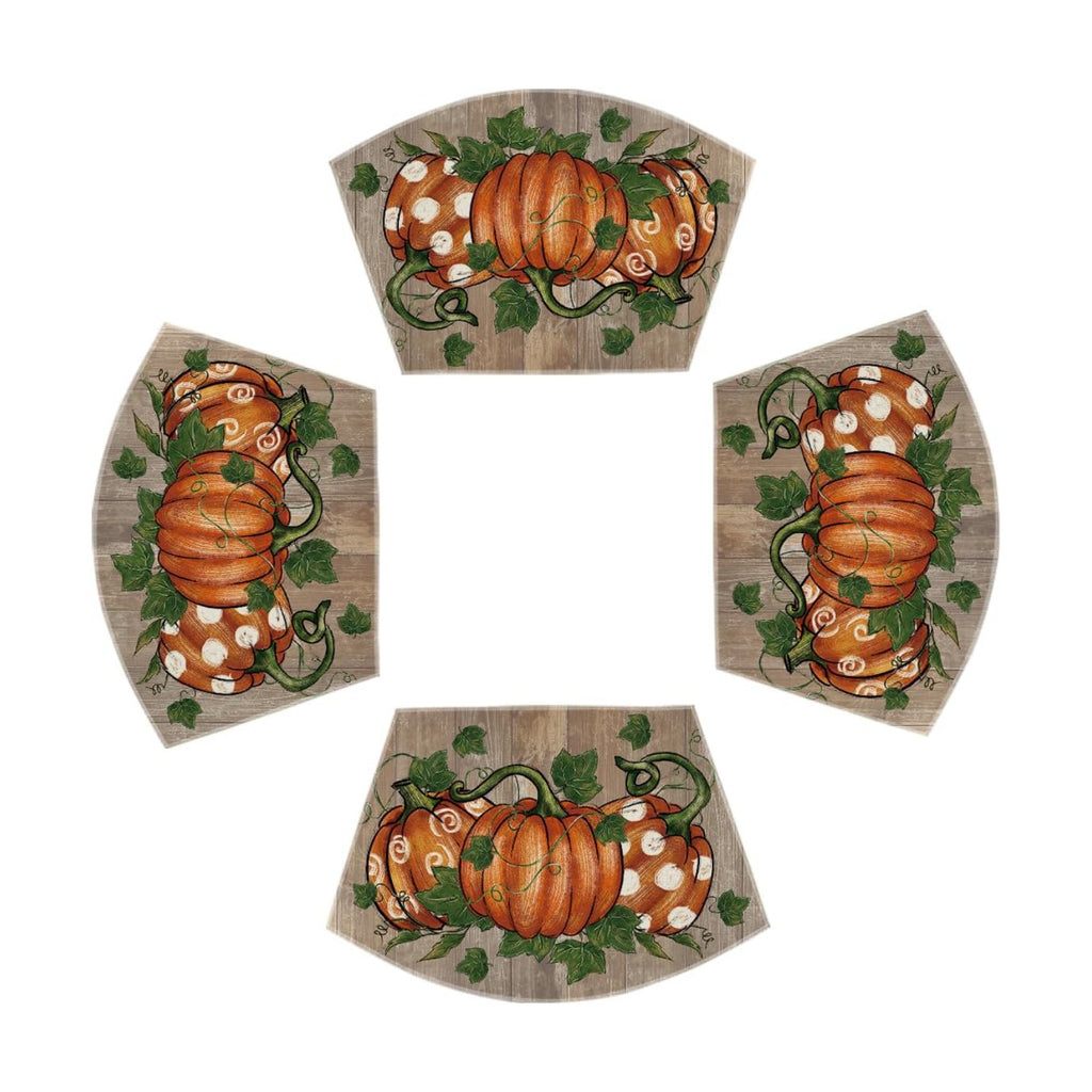 Artoid Mode Pumpkins Vine Fall Wedge Placemats Set of 4-12 x 18 Inch