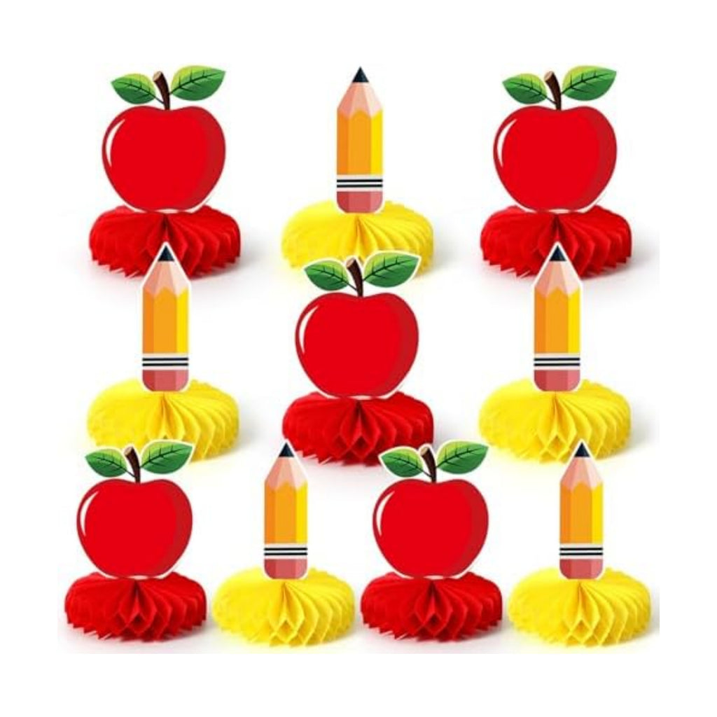 10Pcs Back to School Table Decorations, Pencil Honeycomb Decor