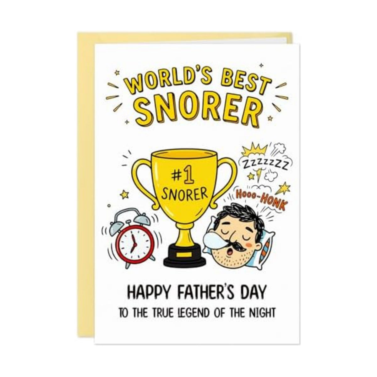 D4DREAM Funny Fathers Day Card from Kids Daughter Son - World's Best Snorer