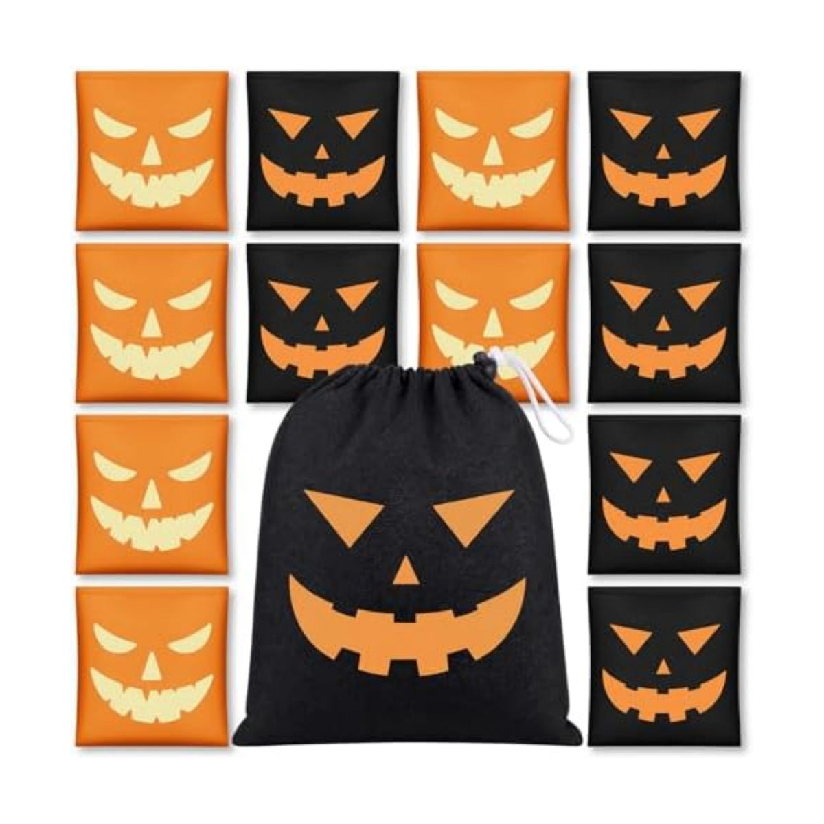 Civaner 12 Pcs Halloween Bean Bags for Tossing 3.15 Inch Pumpkin Toss Game