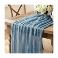 3Pcs Blue Table Runner, 10FT Boho Dust Blue Cheesecloth Table Runners 35*120inch for Wedding Bridal Shower Baby Shower Table Centerpiece Decorations