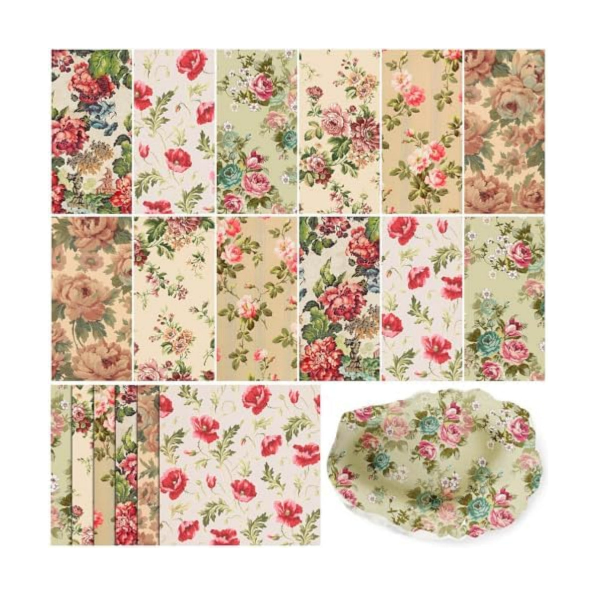 Yexiya 36 Sheet 6 Style Vintage Floral Paper Napkins for Decoupage