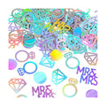 Sumind 220pcs Laser Silver Wedding Table Confetti Mr Mrs Diamond Ring Decor