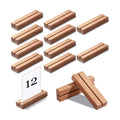 Worown 12 Pack Natural Wood Place Card Holders, Wooden Table Number Holder, Wooden Photo & Menu Stands for Wedding, Banquet, Party Home Decoration (4.1 X 1.2 X 0.6 Inch)