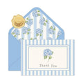 JarThenaAMCS 50 Pack Hydrangea Thank You Cards White Blue Floral Stripe Greeting Cards with Envelopes Stickers Blank Note Card for Wedding Bridal Baby Shower Birthday Party, 4 x 6 Inch