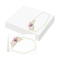 60 Pcs Floral Place Cards for Table Setting, 3.3" x 2" Frosted Tent Name Cards with Pre Folded Line, DIY Blank Seat Cards for Wedding Bridal Shower Thanksgiving Birthday Party Banquet