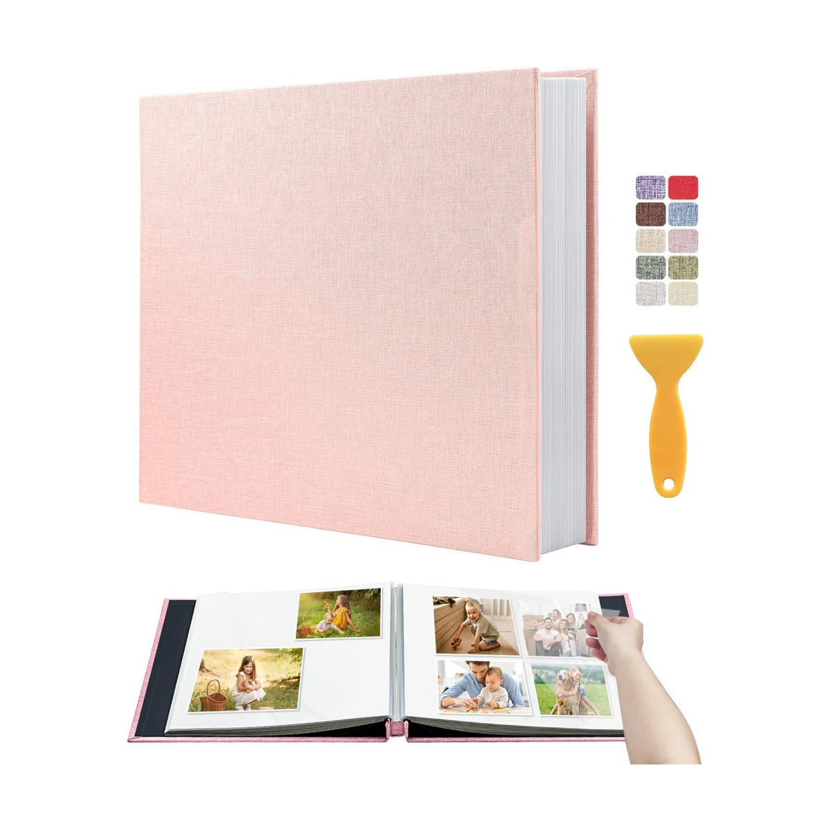 Large Photo Album Self Adhesive Scrapbook, 30 Sheets/ 60 Pages Photo Book for 4x6, 5x7, 8x10 Pictures, DIY Album for Birthday Gifts for Women Mom Wedding Baby Family Travel