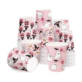 WRAPAHOLIC 9oz Pink Halloween Paper Cups - 48 PackGhost, Witch Hat, Pumpkin and Skull 4 Designs Disposable Cup, Coffee Cup, Hot/Cold Beverage Drinking Cups for Water Juice, Perfect for Halloween