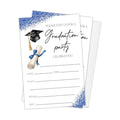 Blue Glitter Graduation Invitations 2026 with Envelopes - 20 Pack Class of 2026 Graduation Party Invitations, 4x6 Inch Fill-in Graduation Announcements for High School or College - A03