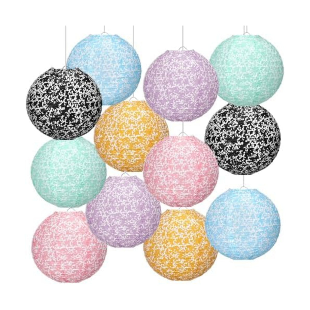 Baquler 12 Pcs Composition Notebook Hanging Lanterns Decorations, 6 Colors
