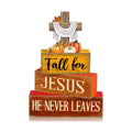 Lineshading 4 Pcs Fall Decoration For Home Fall Religious Wooden Signs