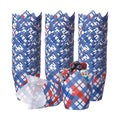 Maxdot 200 Pcs Red Blue Plaid Tulip Cupcake Liners for Baking 4th of July Paper Muffin Baking Cups Patriotic Gingham Tulip Muffin Liners Wrappers for Independence Day Memorial Day Party Supplies
