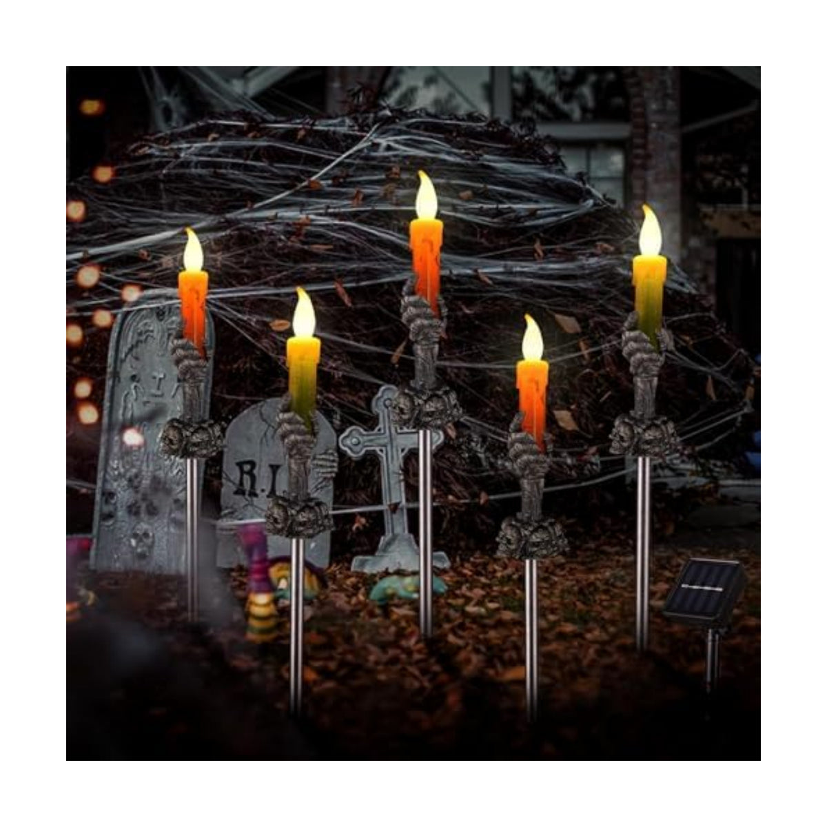 Halloween Decorations Outdoor, Solar Skull Pathway Lights