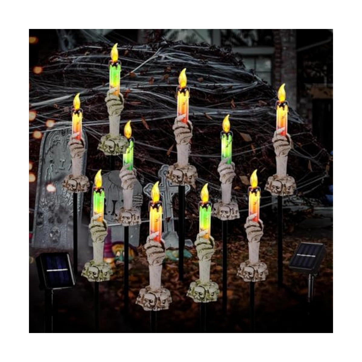 Halloween Decorations Outdoor, Solar Pathway Lights, 10 Pack