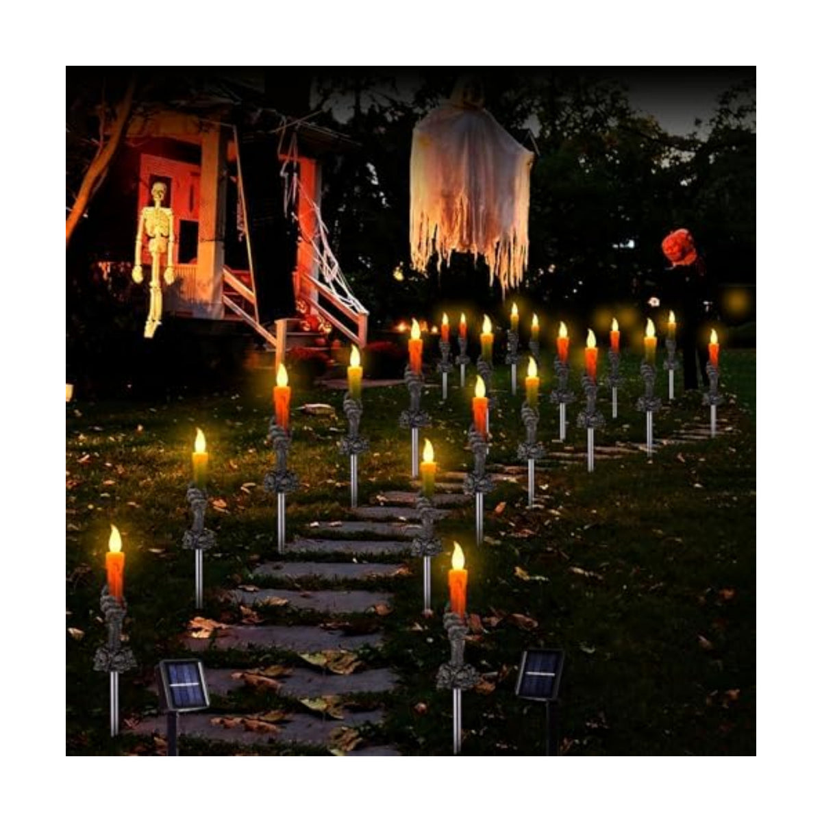 Halloween Decorations Outdoor, Solar Pathway Lights, 20 Pack