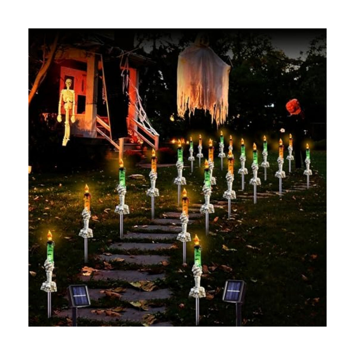 Halloween Decorations Outdoor, Solar Pathway Lights, 20 Pack