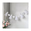 Pre-Strung White Wedding Dress Banner Sign 9.8FT, Glitter Paper
