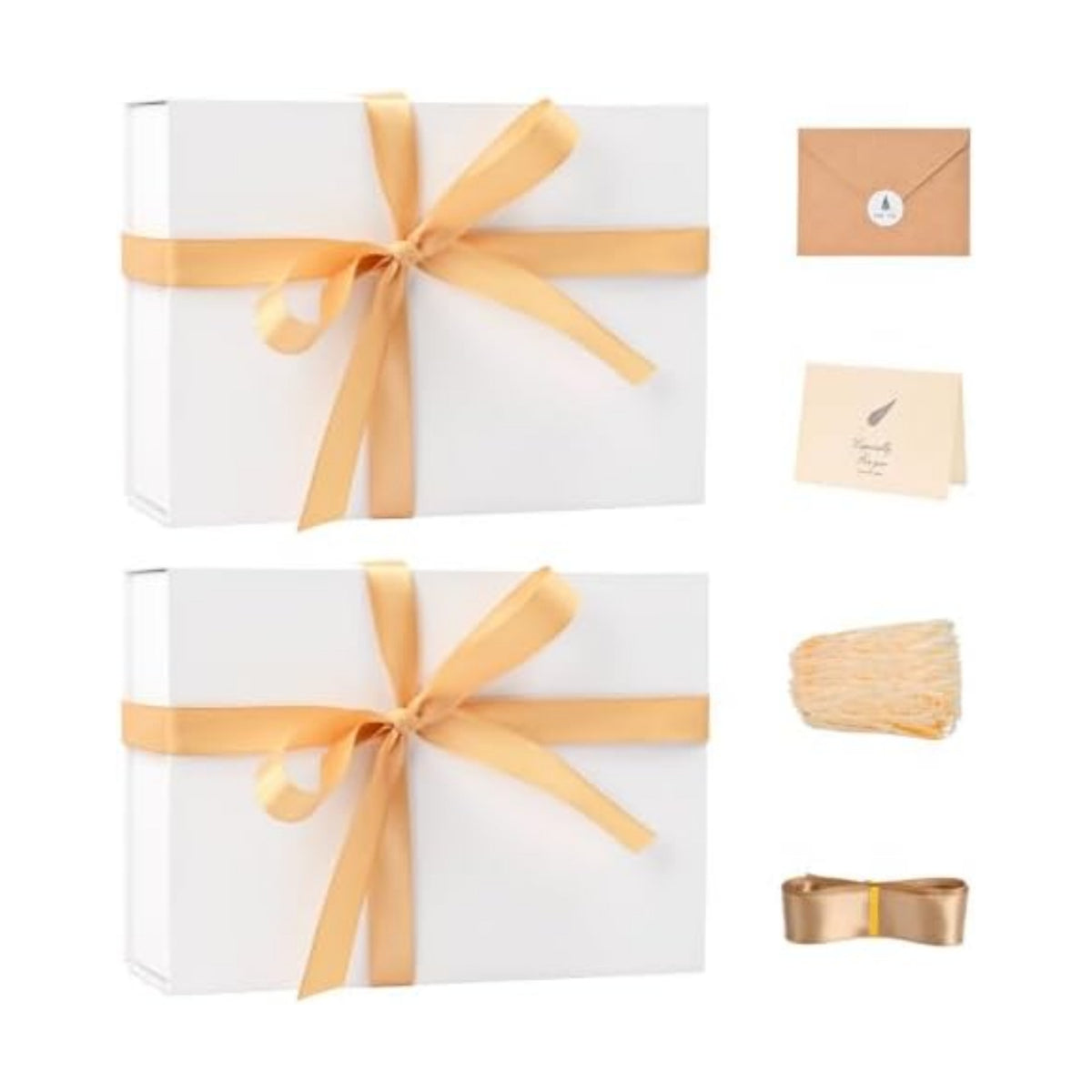 LIFELUM White Magnetic Gift Box for Wedding Presents, 9.5"x7"x3.5"