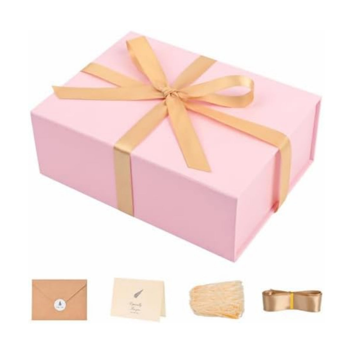 LIFELUM Pink Gift Box for Wedding with Magnetic Lid, 9.5"x7"x3.5"