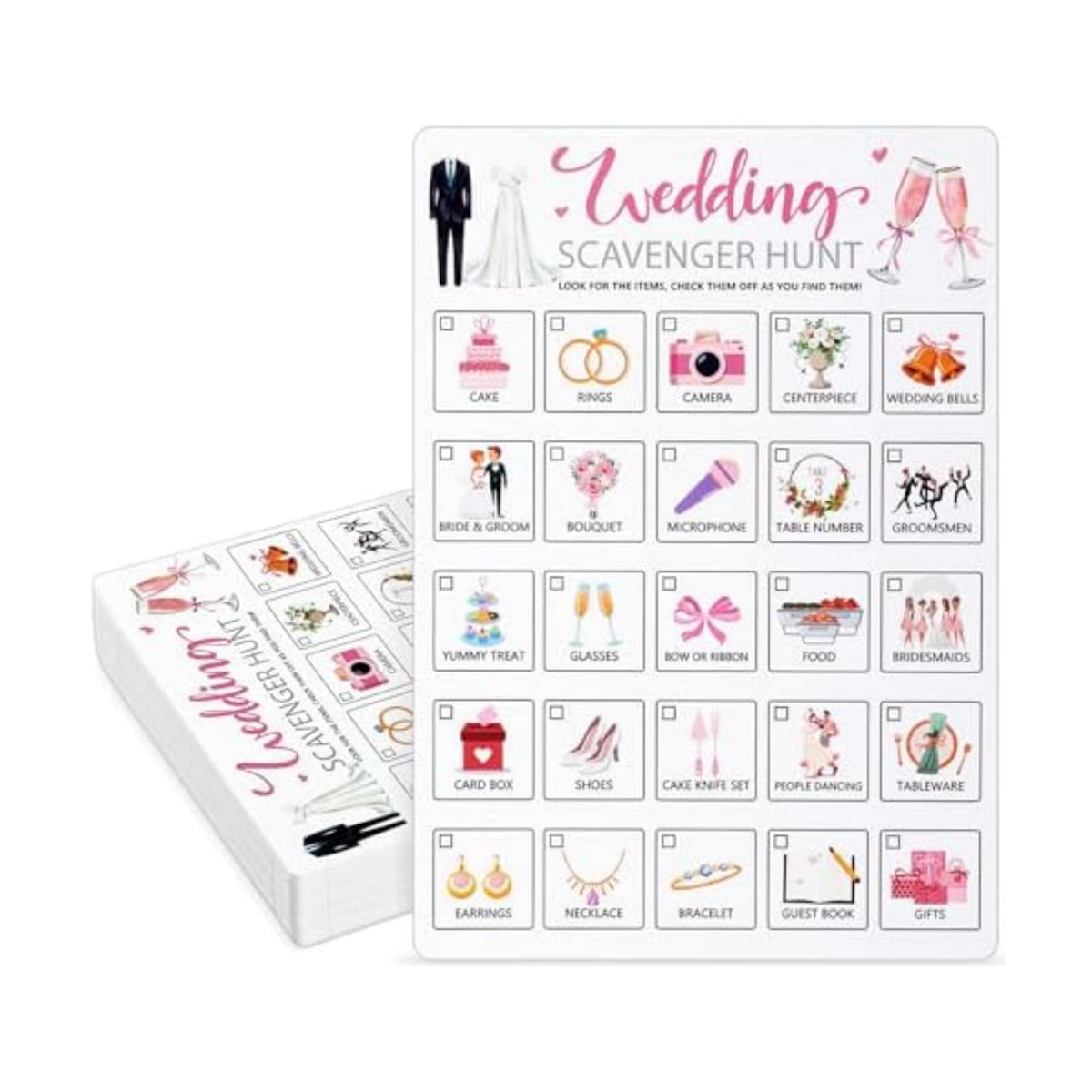 Hoolerry 30 Pcs Scavenger Hunt Cards for Kids Activities,Wedding