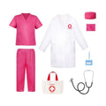 Meland Doctor Costume for Kids 3-10, Pretend Play Career Dress Up with Bag