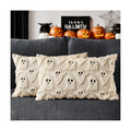 MIULEE Beige Halloween Lumbar Pillow Covers Cute Ghost Decor 12x20