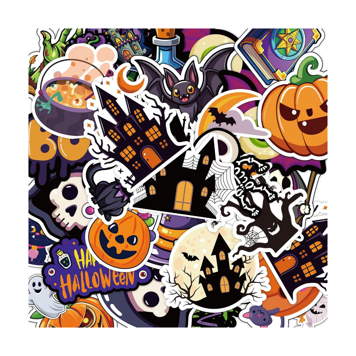 Halloween Decorations - 100 PCS Halloween Stickers | Halloween Party Favors - Halloween Games Toys Gifts Party Supplies - Crafts Accessories Treats Bulk for Classroom Decor