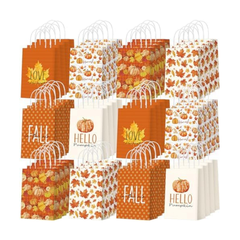 Kolldenn 48 Pcs Fall Party Favors Bags with Handles Autumn Goodie Bags