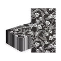 WRAPAHOLIC 50Pcs Gothic Halloween Paper Napkins - 3-Ply Black and White Gothic Floral Skull Guest Disposable Hand Towels for Bathroom, Halloween, Wedding, Birthday - 4.3 x 7.9 In