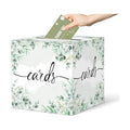 Sage Greenery Wedding Card Box, Paperboard 8.7" Gift Card Holder for Graduation Birthday Party Reception Retirement Anniversary Bridal & Baby Shower