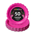 Vyntra 50 Pcs Hot Pink 7 Inch Scalloped Paper Dessert Plates