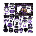 38 Pcs Birthday Photo Booth Props Kit with Frame, Happy Birthday Party Favors Supplies Bday Party Decorations Set for Girls Women Really Glitter Selfie Paper Party Supplies (Purple)