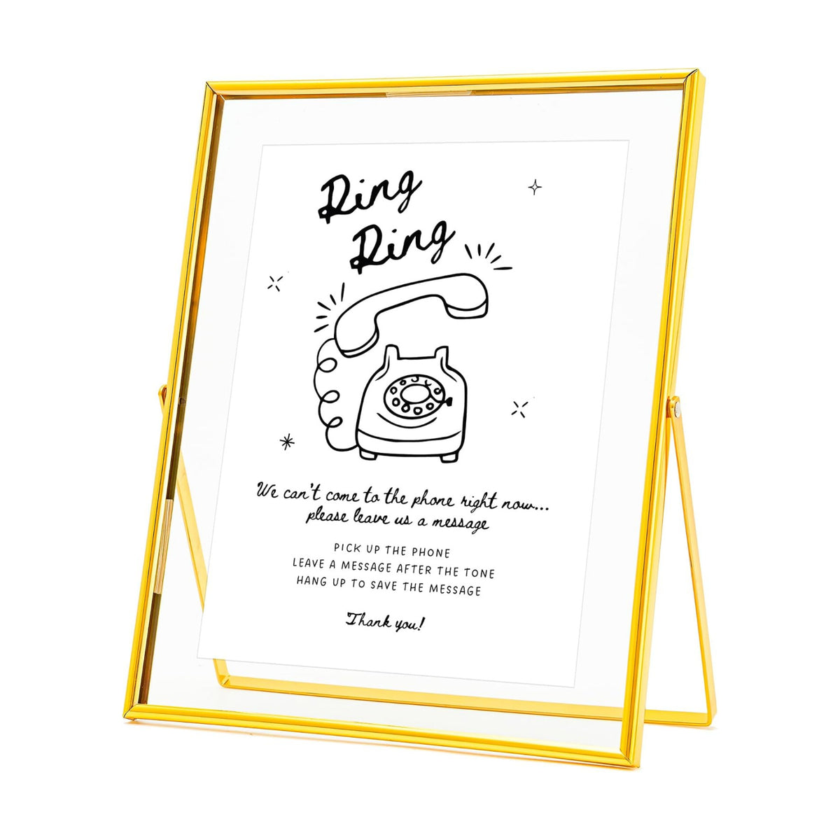 Calculs Audio Guest Book Sign, Gold 8x10 Floating Picture Frame